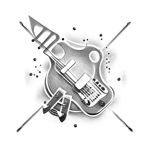 Guitar Music Notes Tribal