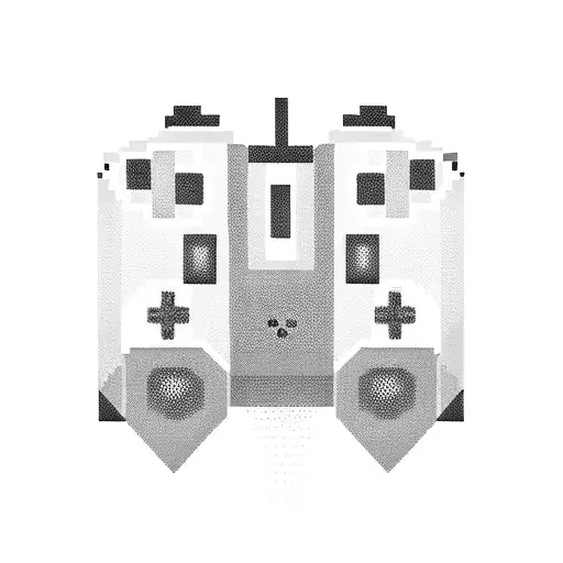 A Pixelated Gaming Controller Merging With The Silhouette Of A Sleek Sports Car