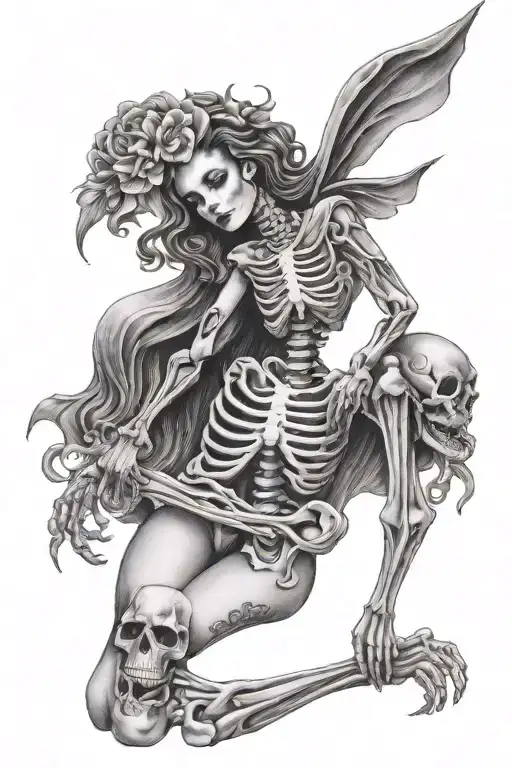 Woman And Skeleton