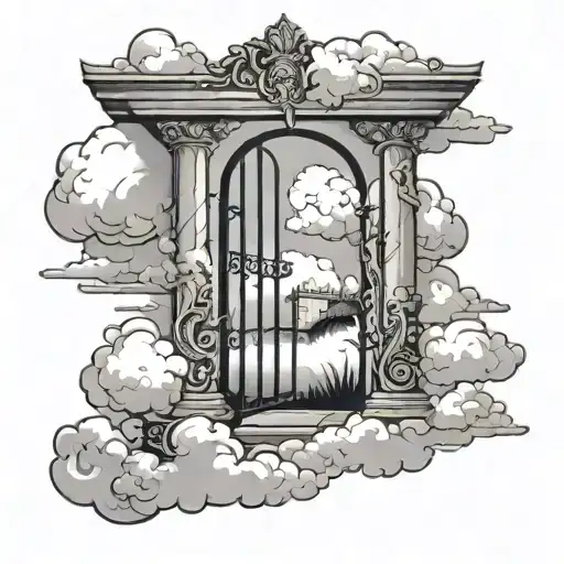 Clouds And Gate Opening With Stair Way To Heaven