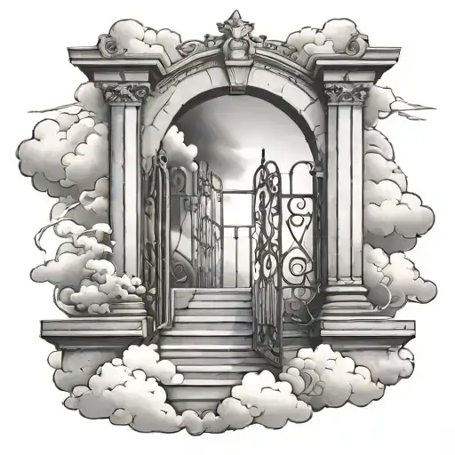 Clouds And Gate Opening With Stair Way To Heaven