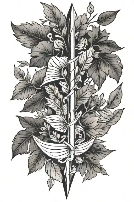 Arrow And Leaves Coming