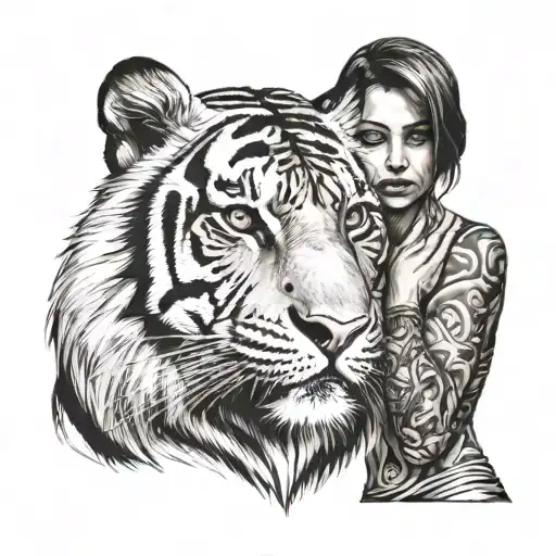 Woman With Tiger