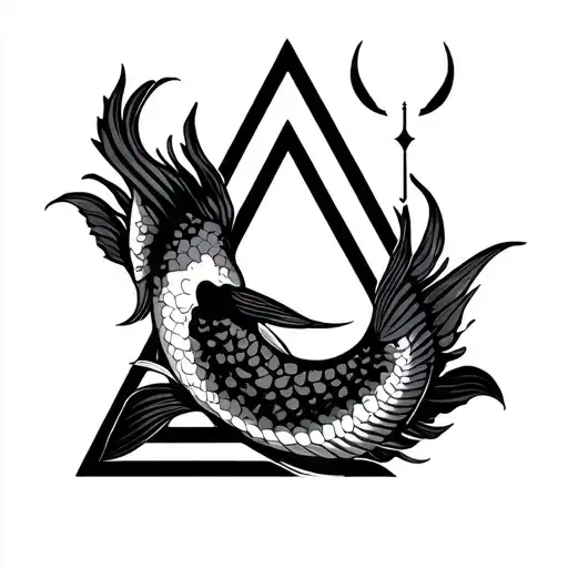 Triangle Upside Down And The Sign Of Abstract Pisces