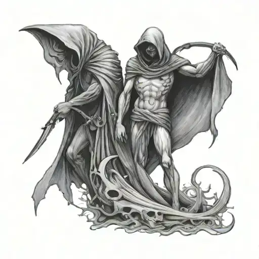 Man And Reaper Standing