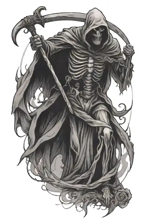 Man And Reaper Standing