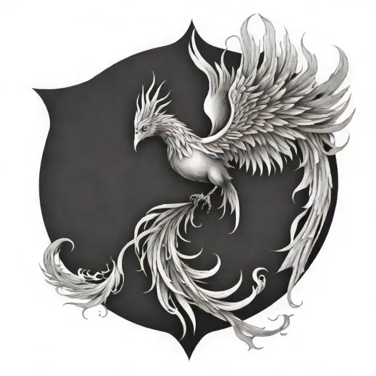 Phoenix Rising From The Ashes Symbolizing Rebirth