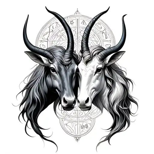 Zodiac Signs Intertwined Taurus And Capricorn