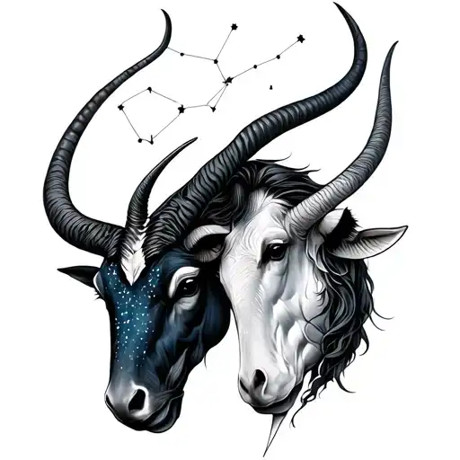 Taurus And Capricorn Constellation Intertwined