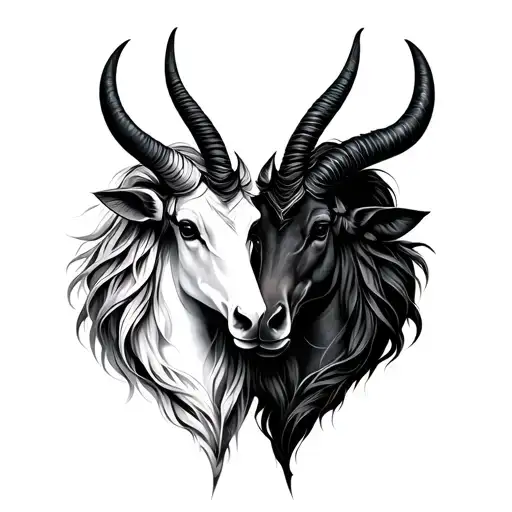 Zodiac Symbols Taurus And Capricorn Intertwined Representing Love