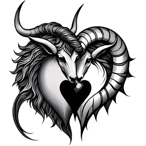 Zodiac Symbols Taurus And Capricorn Intertwined Hearts