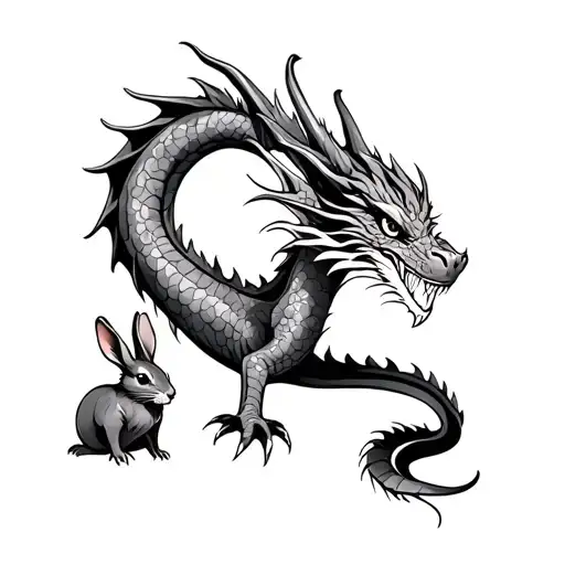 Dragon With Rabbit And Rat