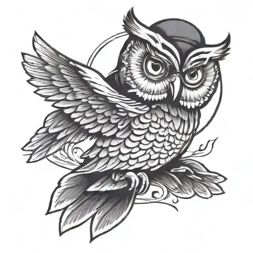 Owl Flying Holding Guy Fawkes Mask Thrme