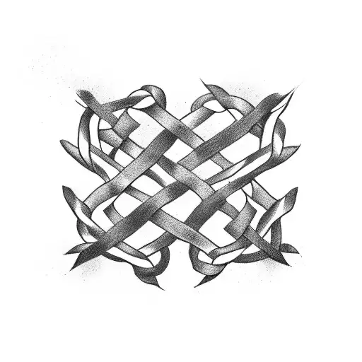 Illustration Of Two Intertwined Flags Representing Spain And Greece