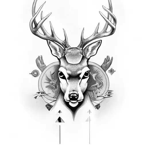 Deer With Zodiacal Sign Cancer And Pisces