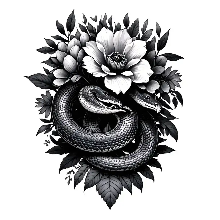 Snake And Flower Bouquet