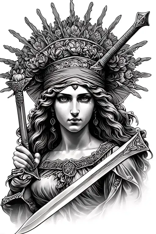 Themis S The Goddess Holding Sword Blindfolded