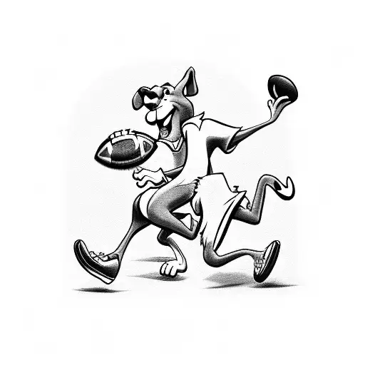 Scooby Doo And Tom And Jerry Playing Football Together