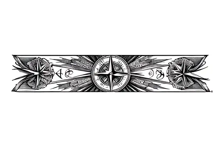 Cards And Compass Design