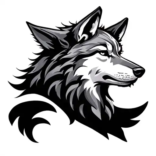 Norse Wolf Head Profile Holding