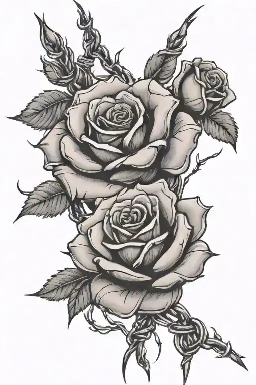 Barbed Wire And Rose