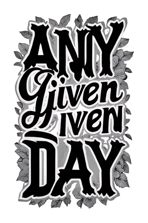The Words Any Given Day With Filler Background