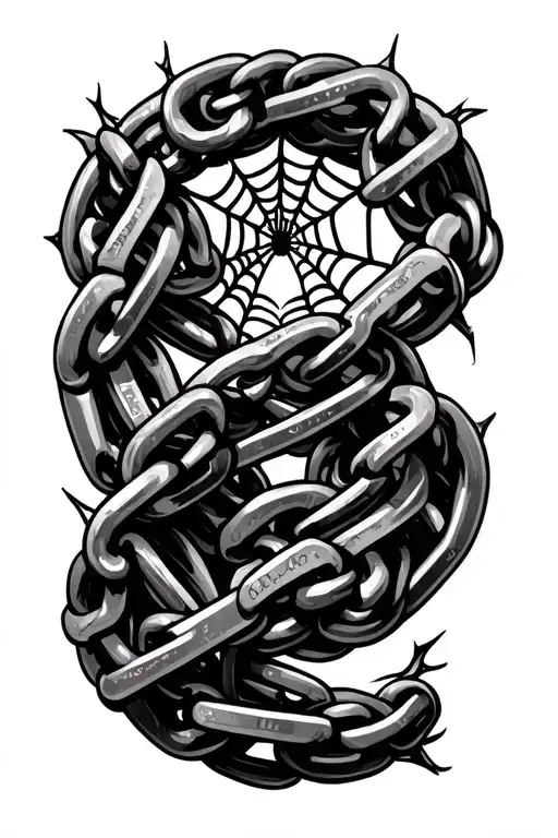 Spiderweb Made Of Chains
