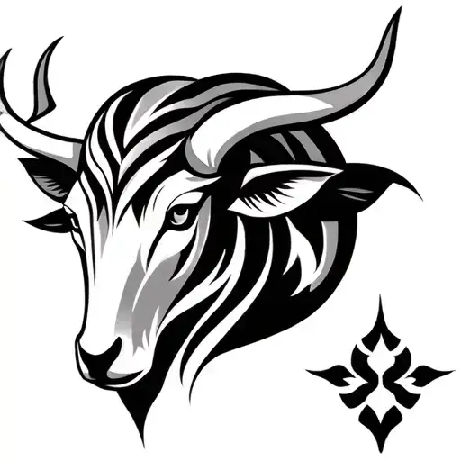 Taurus Zodiac Symbol Tribal