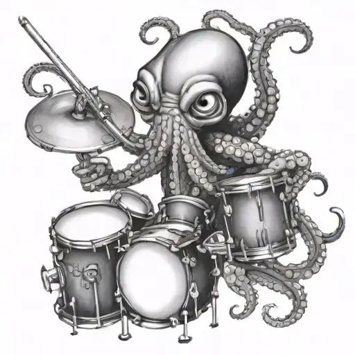 Octopus Playing The Drums Mixed