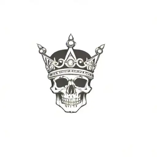 Skull And Crown Outline