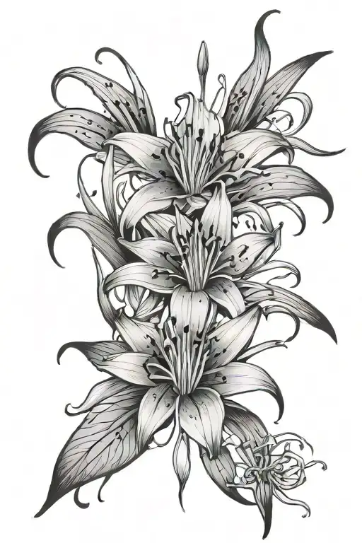 Spider Lily And Insekt