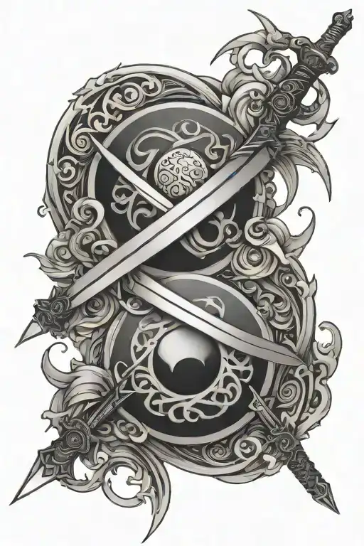 Swords With Yin Yang Symbol