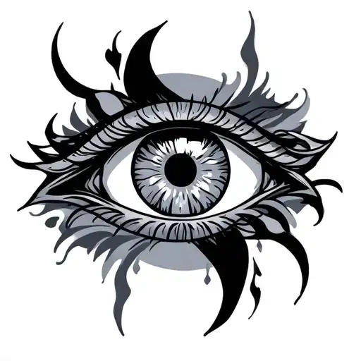 Combination Tattoo Combing Something Related To Strength And Evil Eye