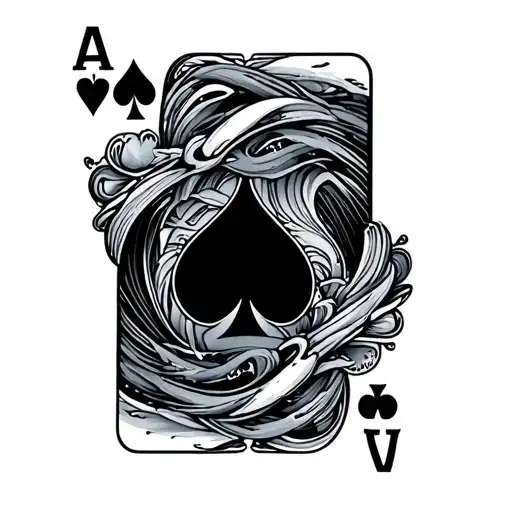 Set Of Playing Cards With Swirls Ocean