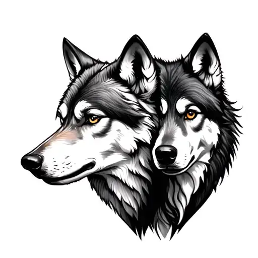 Wolf Tattoo For Couple