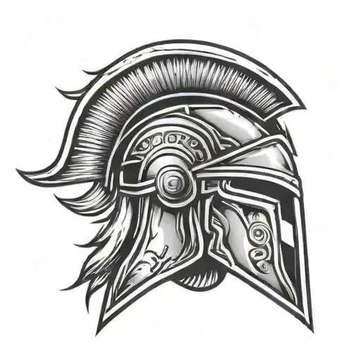 Spartan Helmet With A Sword
