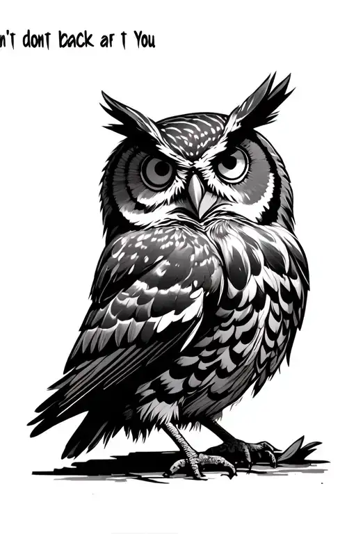 Cynical Owl Looking Back At You Don't