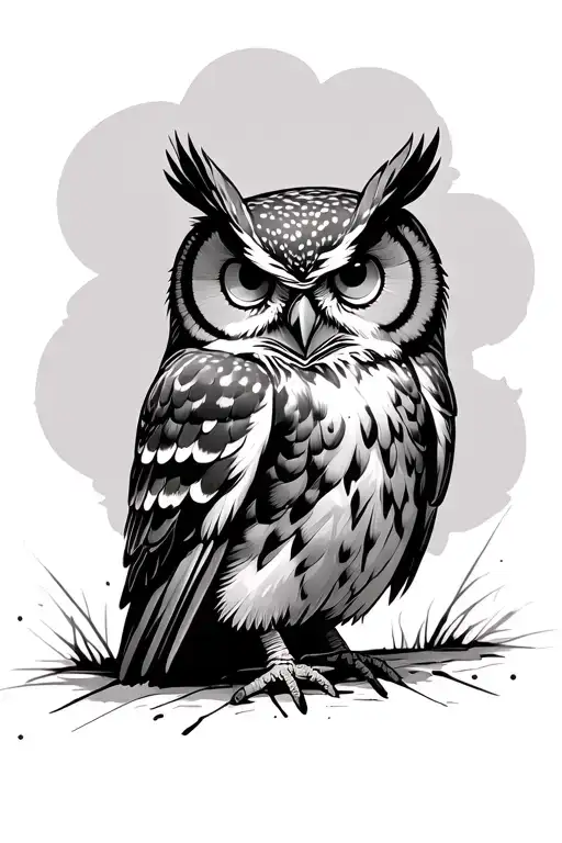 Cynical Owl Looking Back At You Don't