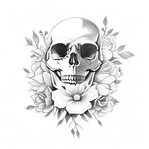 Skull With Flowers