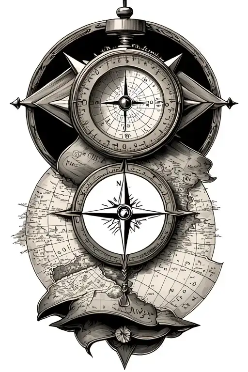 Compass And Map Sailor