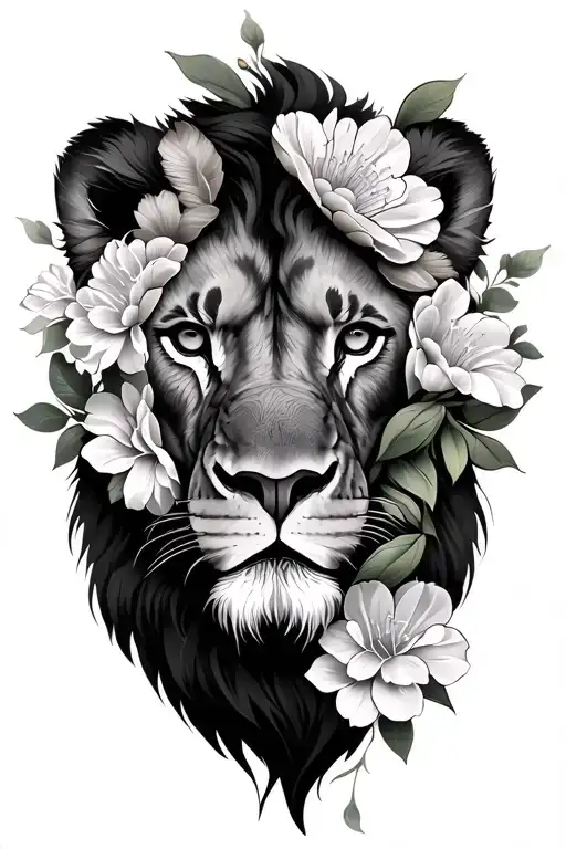 Flowers Wrapped Together With Lion Face