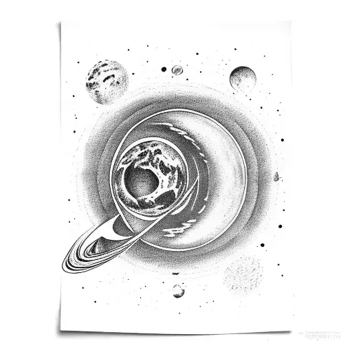 Space With Planets Upper Arm