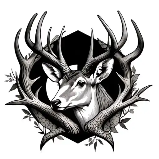 Deer Antlers Intertwined