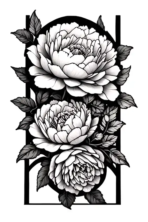 Cathedral Window Wrap With Peonies