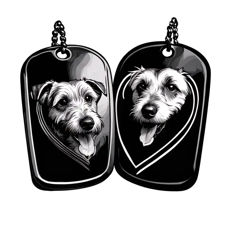 Dog Tag Heart Surrounded