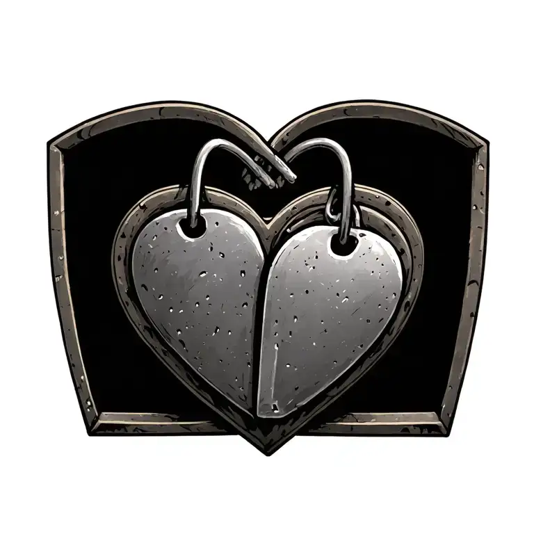 Heart With Military Dogtag Inside