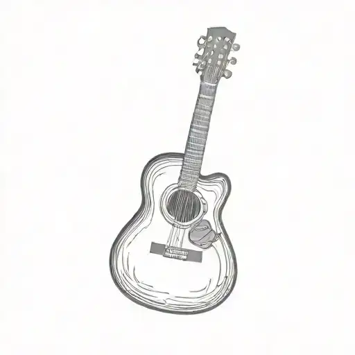 An Acoustic Guitar With A Quote