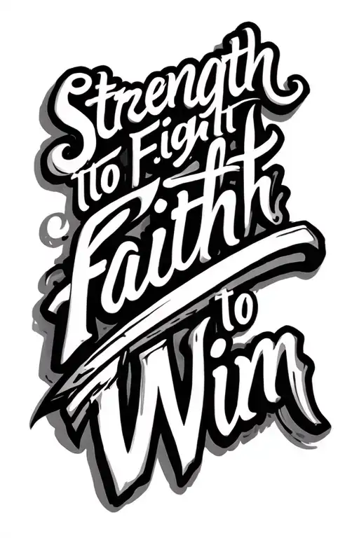 Create A Tattoo With Lettering Next Phrase Strength To Fight Faith To Win