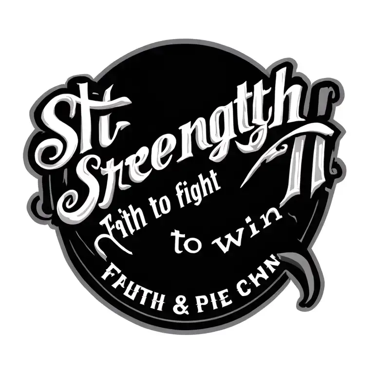 Create A Tattoo With Lettering Next Phrase Strength To Fight Faith To Win