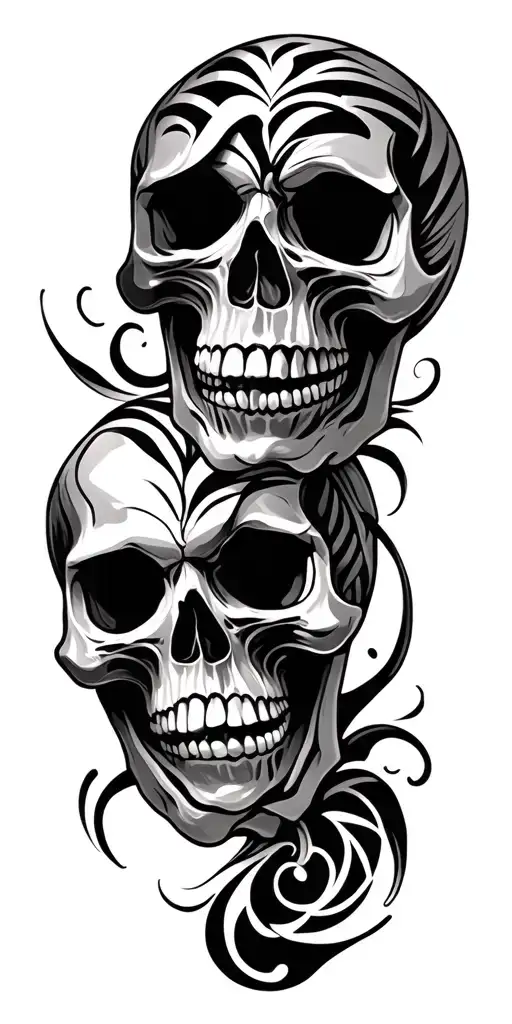 Skulls And Tribal Design